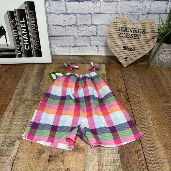 Girls' Plaid Tie-Shoulder Poplin Romper - kate spade new york x Target nwt XS - Picture 13 of 16